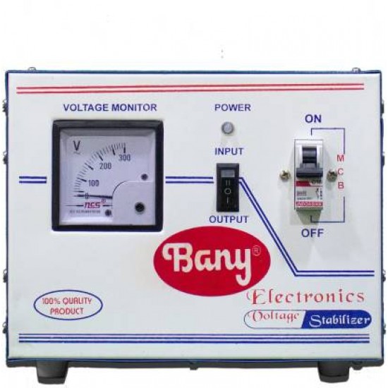 3 KVA (60v-300v)  (White-Blue) Voltage Stabilizer Banny Products SP06